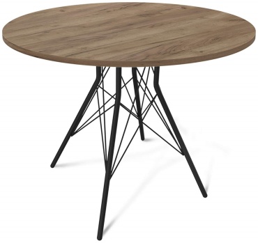 Обеденный стол ТЭТАХОУМ TT90TU2-1, 90х90x75 см, ЛДСП, черный, коричневый