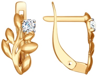 Серьги SOKOLOV EAR-SO-585-066099 вес 1.62 г золото, фианит