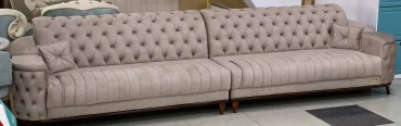 Диван Ереке Мебель Istanbul LXR D34SM2-S263, 400х90 см, обивка велюр, бежевый