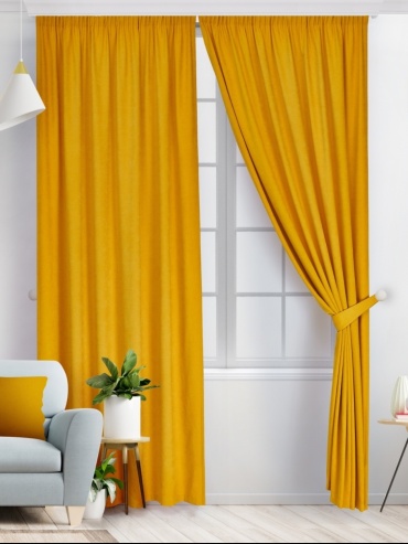 Портьеры LUXOR Textile 200x290 см 2 шт, петек, желтый