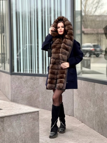 Пальто Europa Furs синий