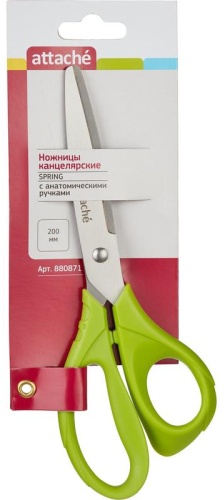 Ножницы канцелярские Attache 880871, 20 см, зеленый