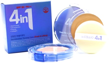 Пудра Dr.Cellio 4 IN 1 BBOYAN TWOWAYCAKE Collagen Spf 28+ Пудра для Лица с Запасным Блоком Бежевый 21 кремовая 21 бежевый