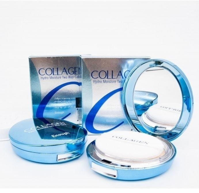 Пудра ENOUGH Collagen Hydro Moisture Two Way Cake сухая 13 светло-бежевый