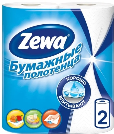 Zewa 2-слойный 2 шт, вторичная целлюлоза