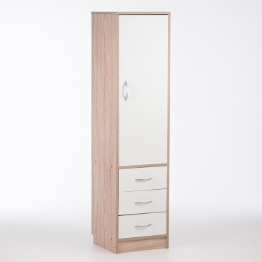 Шкаф-пенал Aiba Mebel 122808396, 40x160х40 см, белый, светло-коричневый