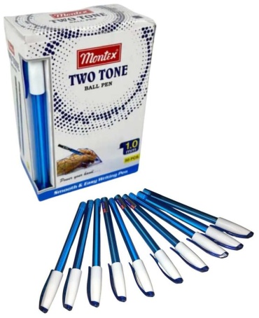 Ручка шариковая Montex Two Tone 738155282 50 шт, 1 мм, цвет чернил синий