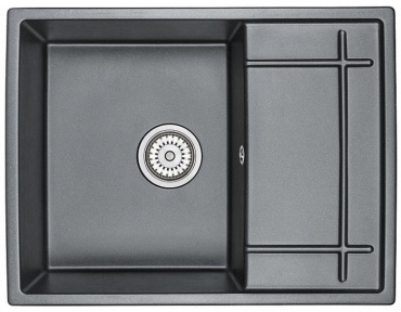 Кухонная мойка GRANULA 6501 66х50х19 см, кварцевый песок, тон шварц