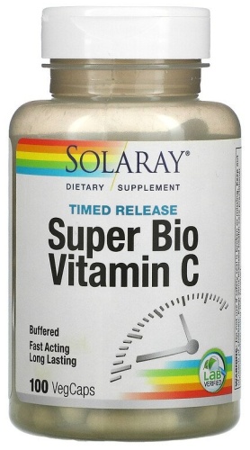 Solaray БАД Timed release Super Bio Vitamin C 100 капсул