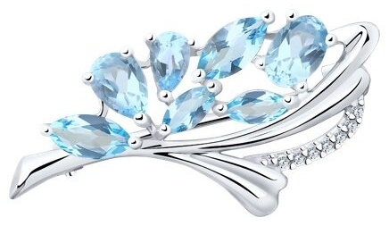 Булавка Diamant 94-340-00528-1 вес 2.727 г серебро, топаз
