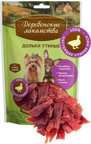 Лакомство Деревенские лакомства филе Утиные дольки для маленьких пород 55 г 1 шт