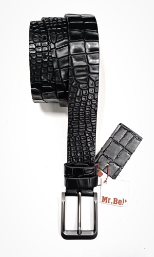 Ремень Mr. Belt натуральная кожа 130 см черный