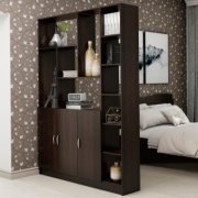 Стеллаж напольный , 150x33x207 см, темно-коричневый