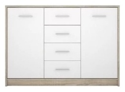 Комод Герда 12, 120x35x83 см, белый, коричневый