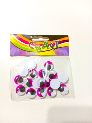 Глазки бегающие Craft 777-14-8 розовый 18 шт