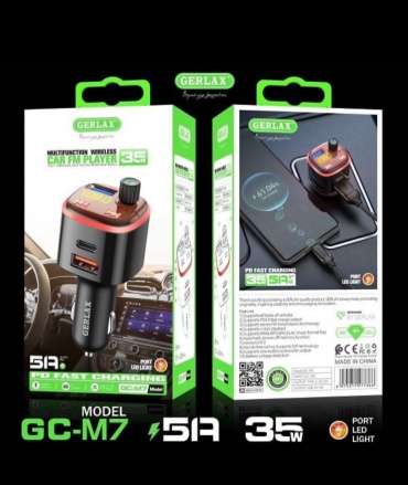 FM-трансмиттер GERLAX GC-M7 черный, красный