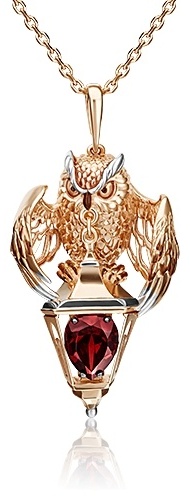 Подвеска PLATINA 03-3000-00-204-1110-57 вес 4.53 г золото, гранат, эмаль