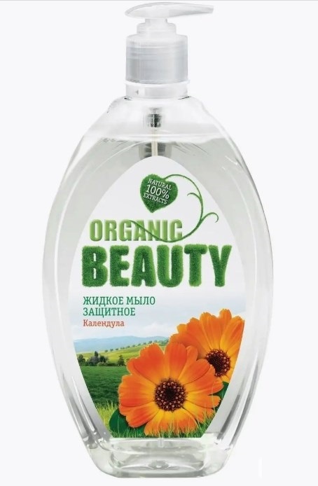 Жидкое мыло туалетное Organic Beauty Мыло жидкое Защитное, в пласт. флаконе с дозатаром 500