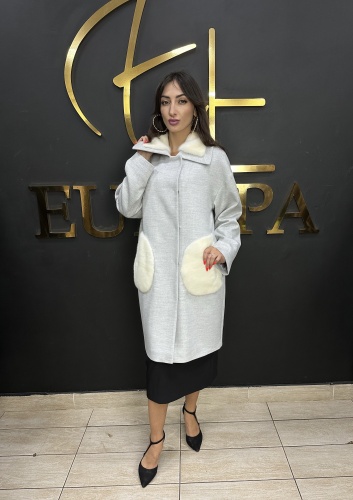 Пальто Europa Furs серый