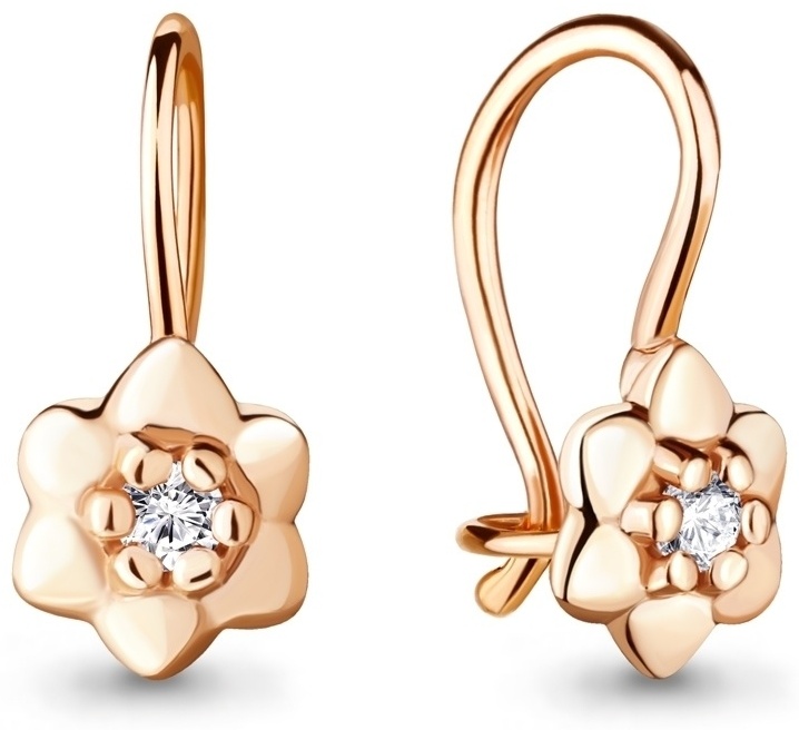 Серьги AQUAMARINE 40962а.6 вес 0.83 г серебро, фианит