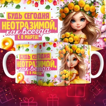 Кружка ИП Шадурин «Будь неотразима», 330 мл, керамика, 1 шт.