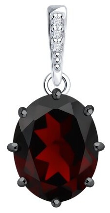 Подвеска Diamant 94-330-02054-2_1,38 вес 1.38 г серебро, гранат, фианит