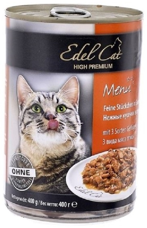 Купить Корм Edel Cat кусочки в соусе птица 400 г 1 шт в Алматы ...