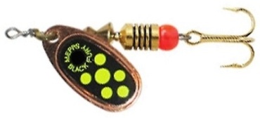 Mepps Black Fury Copper Chartreuse Dots № 1