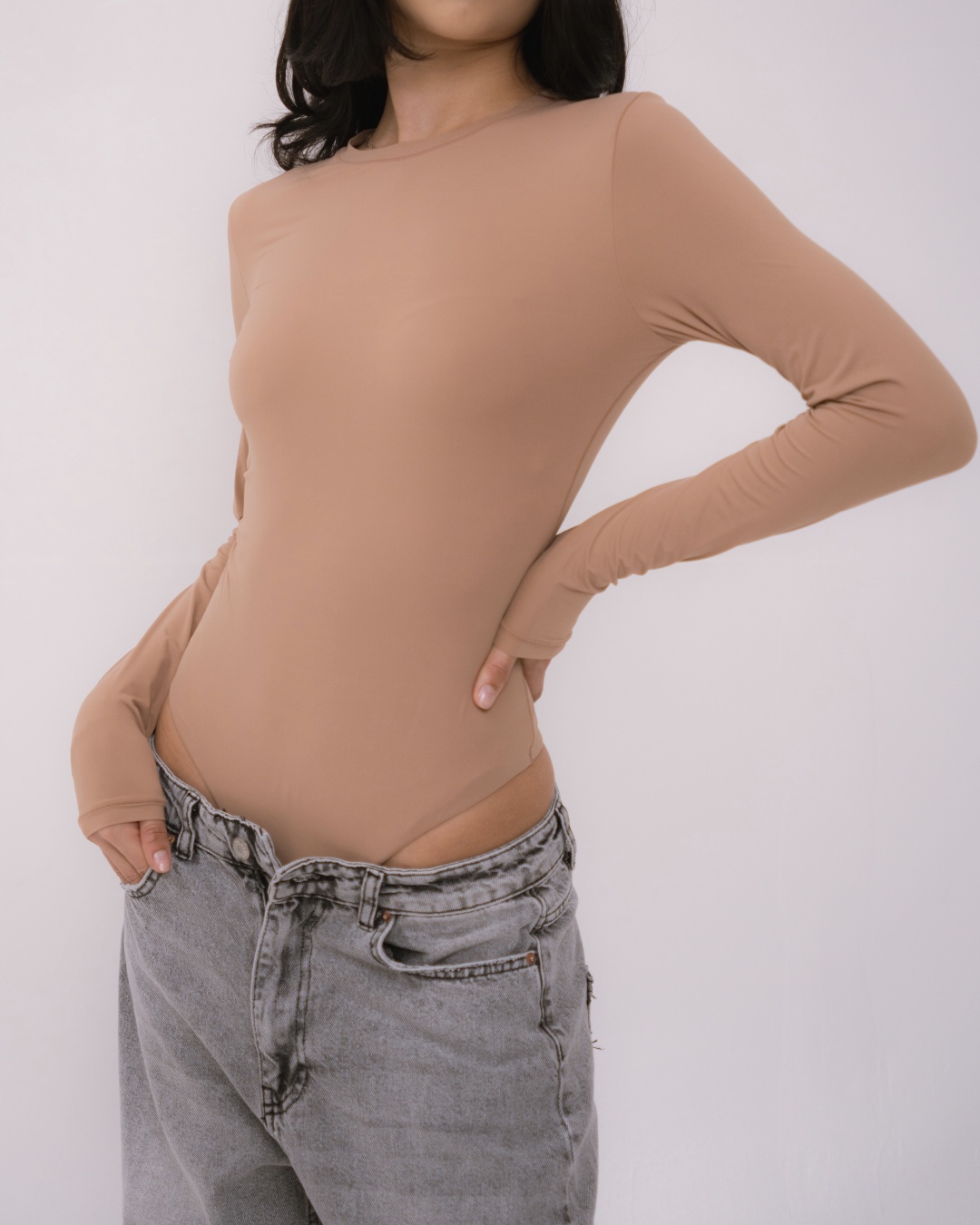 Боди-лонгслив Vivien Wear бежевый