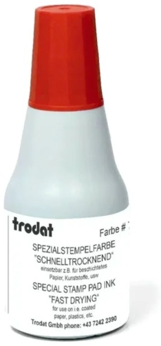 Штемпельная краска Trodat 7021RD, 25 мл, красный