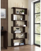 Стеллаж напольный , 73x25x175 см, коричневый