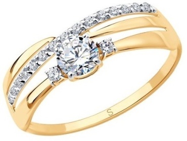 LUXOR JEWELRY LUXOR 016918_17.5_1.57 размер 17.5 вес 1.57 г золото, фианит