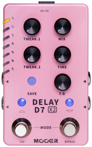 Педаль MOOER D7 X2 Delay M722 красный