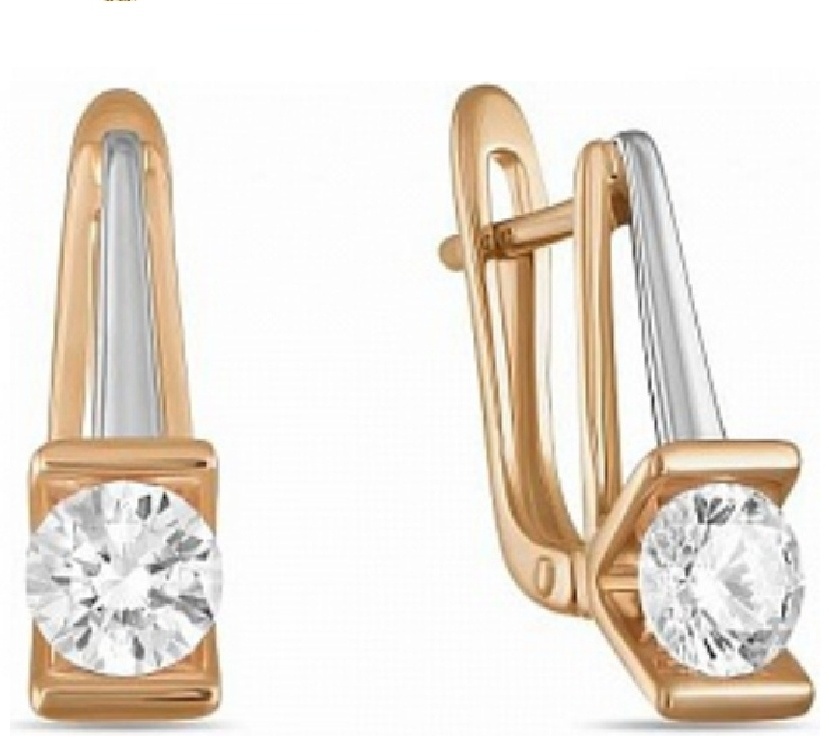 Серьги ЛУКАС V59830 вес 3.06 г золото, фианит