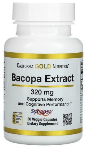 California Gold Nutrition пробиотик Bacopa Extract 320 mg 30 капсул