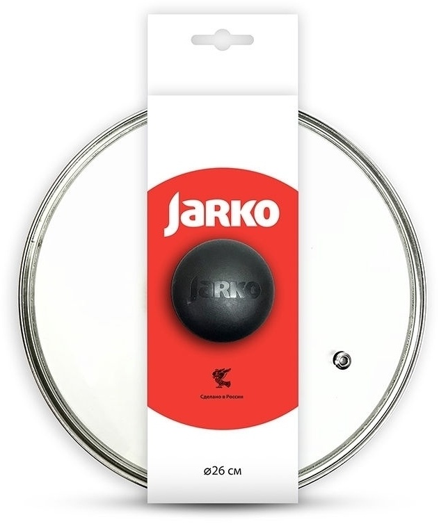 Крышка для сковороды, для кастрюли, для казана, универсальная JARKO 26 см, стекло