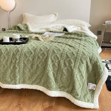 Плед AN Home 190х210 см, полиэстер, зеленый