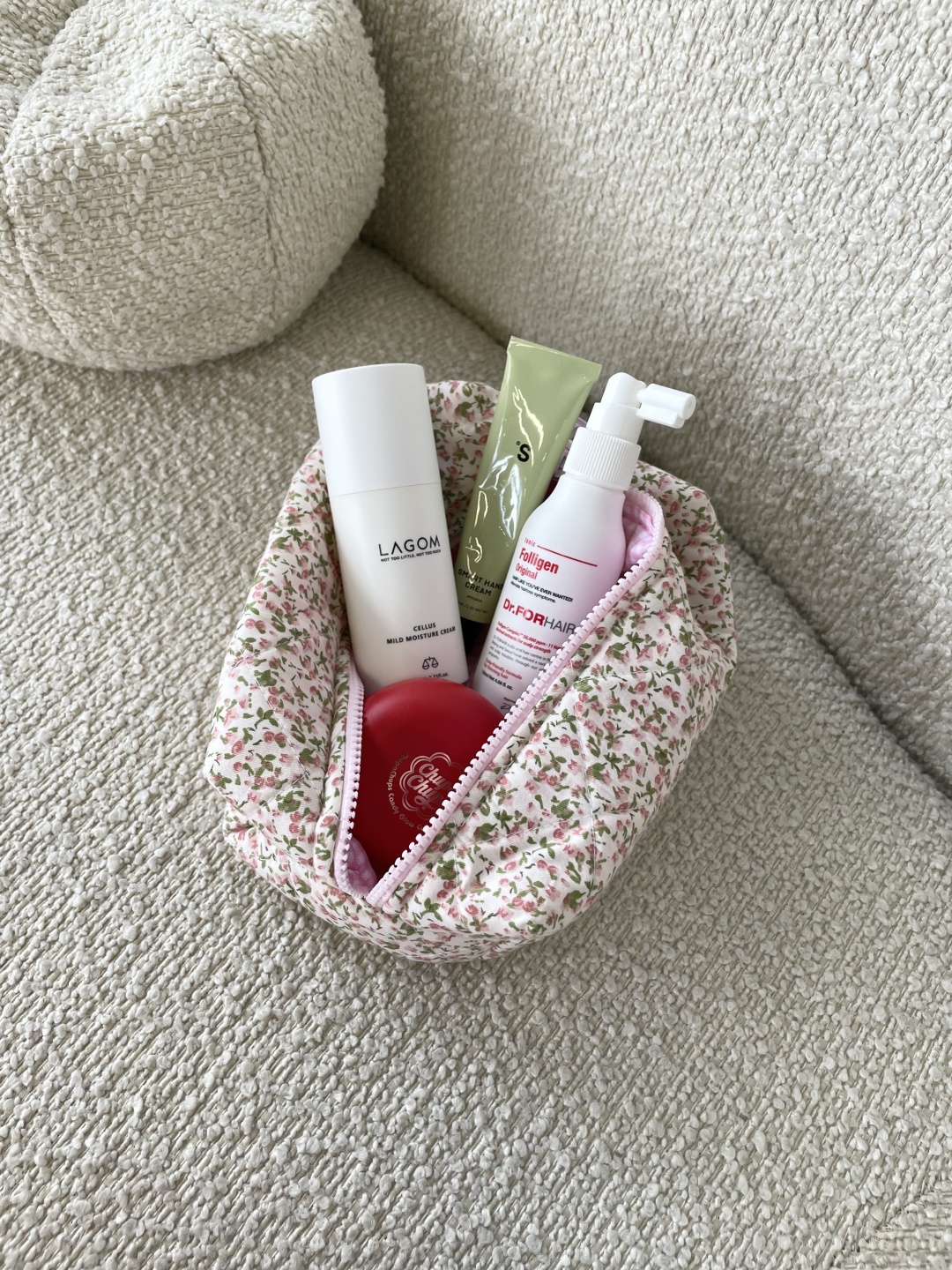 Косметичка хлопок розовый 10X16 см