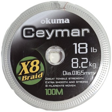 Okuma плетеный шнур Ceymar X8 0.165mm 100m 0.165 мм красный