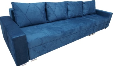 Диван прямой Elegante sofa Mega plus, 320х100 см, обивка ткань, синий