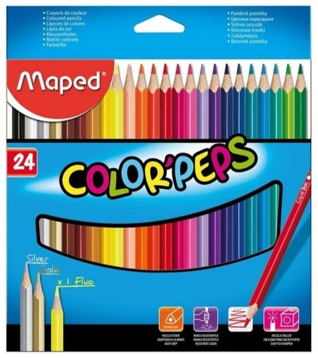 Цветные карандаши Maped 5563 форма шестигранная 24 шт