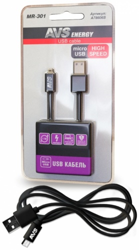Кабель AVS USB 2.0 (M), micro-USB 2.0 (M) черный