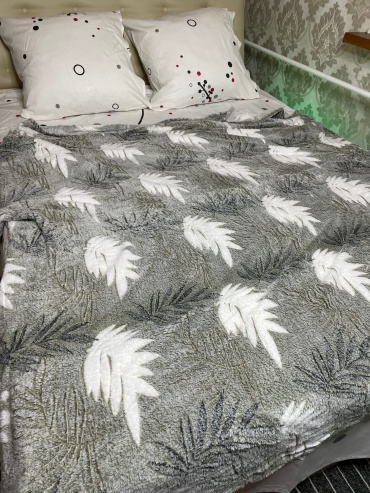 Плед Moontex Sheet moontex 200х230 см, полиэстер, белый, серый