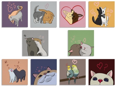 Открытка набор 266451 Fluffy Love 10 шт