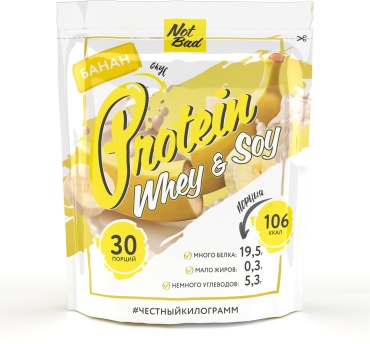 Not Bad Protein Whey & Soy Банан 1000 г