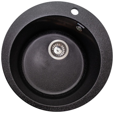 Кухонная мойка GranAlliance G-11 50х50х22 см, искусственный камень, тон черный