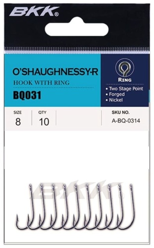 Крючки BKK O’Shaughnessy-R White Nickel №7, 10шт