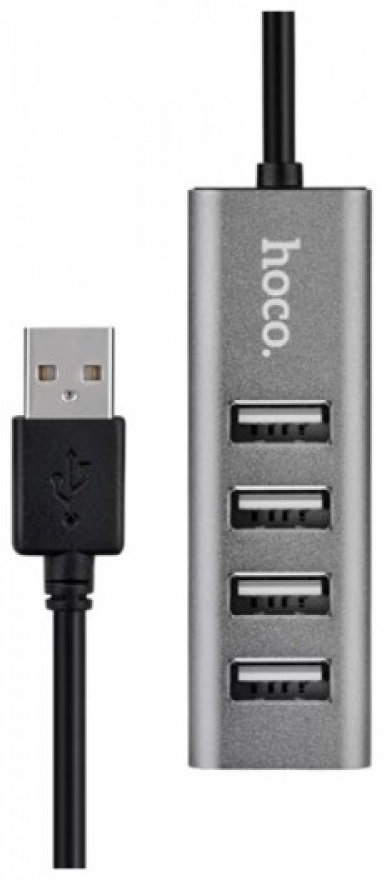Купить Переходник Hoco USB 2.0 (F), USB 2.0 (M) серый в Алматы ...