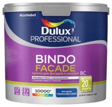 AkzoNobel водно-дисперсионная Bindo Facade 2.25 л, бесцветный/прозрачный цвет