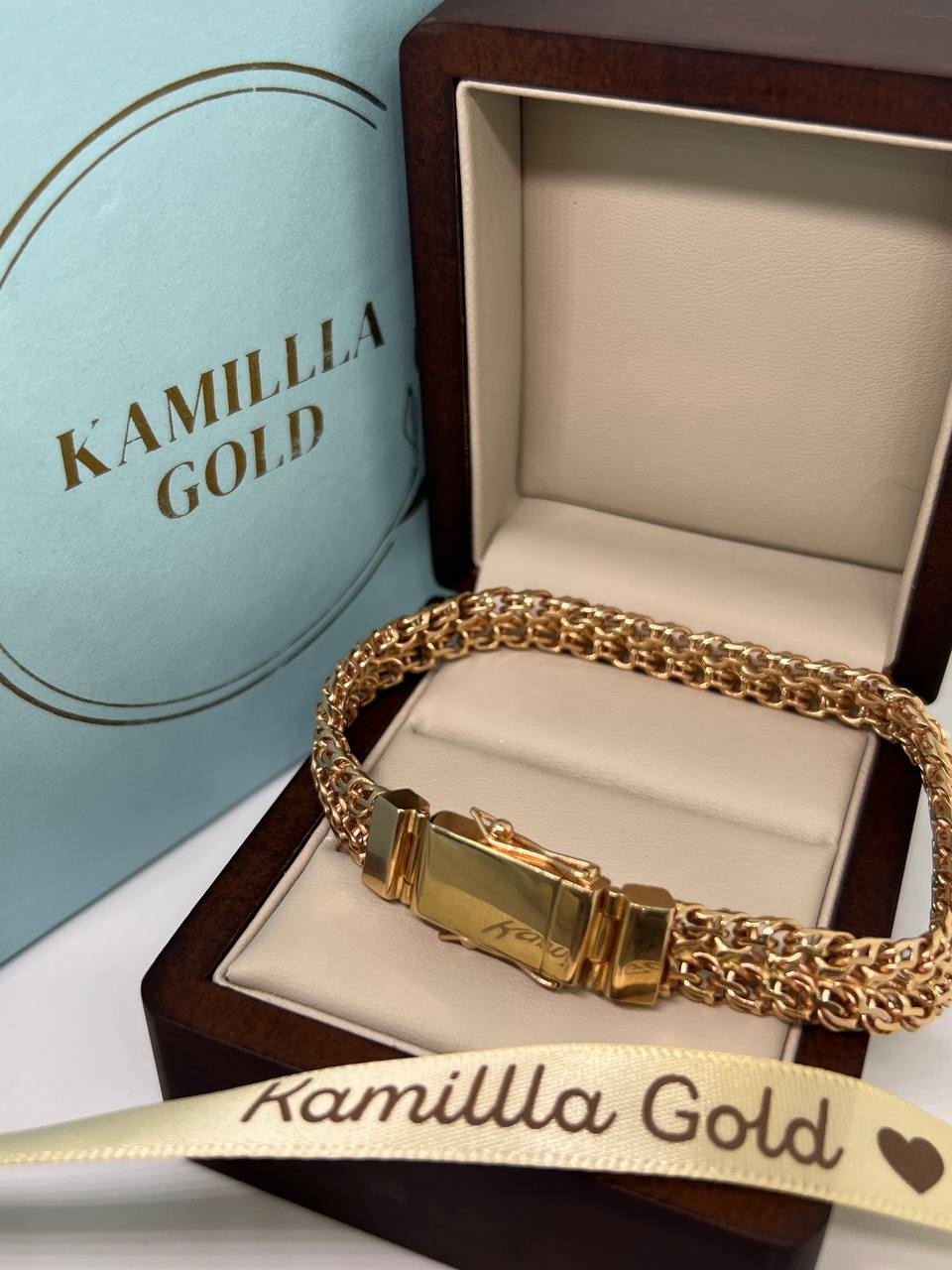 KAMILLLA GOLD 64665335333 длина 22 см, вес 31 г золото, плетение бисмарк